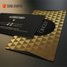 China China Manufacturer Embossed Number Hard Plastic Black Metal Golden Business Cards for sales supplier